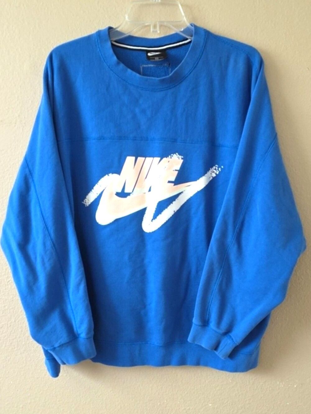 Nike Womens Blue Graphic Crew Neck Sweatshirt - Size 2X